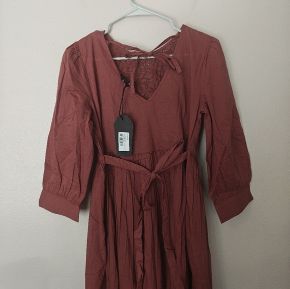 NWT Disturbia Cavern Cotton Broderie Button Up Midaxi Dress - Picture 12 of 13